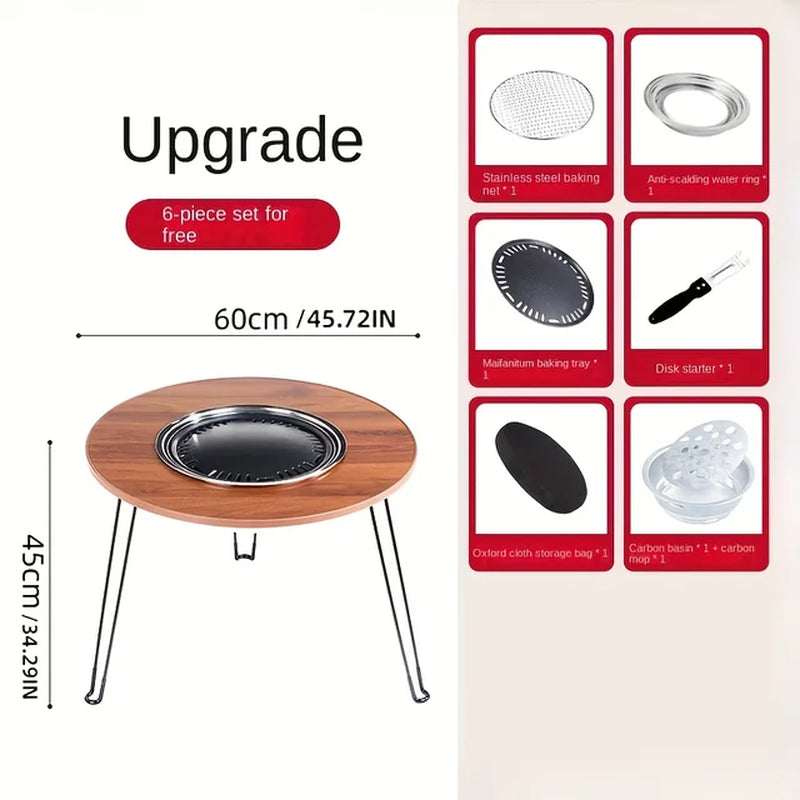 1 Pc Portable Folding Stove Table Camping round Table for Barbecue Outdoor Picnics Sports Outdoor Barbecue Table