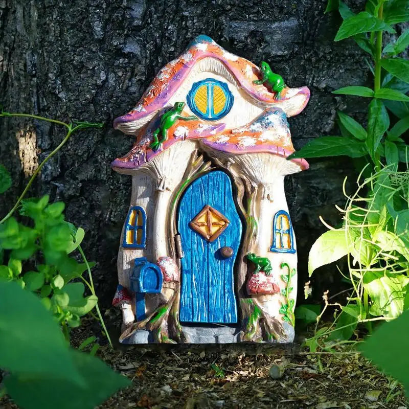 Miniature Fairy Elf Door Wooden Dollhouse Garden Craft Accessories Doll House DIY Painting Vintage Decor Landscape Gift