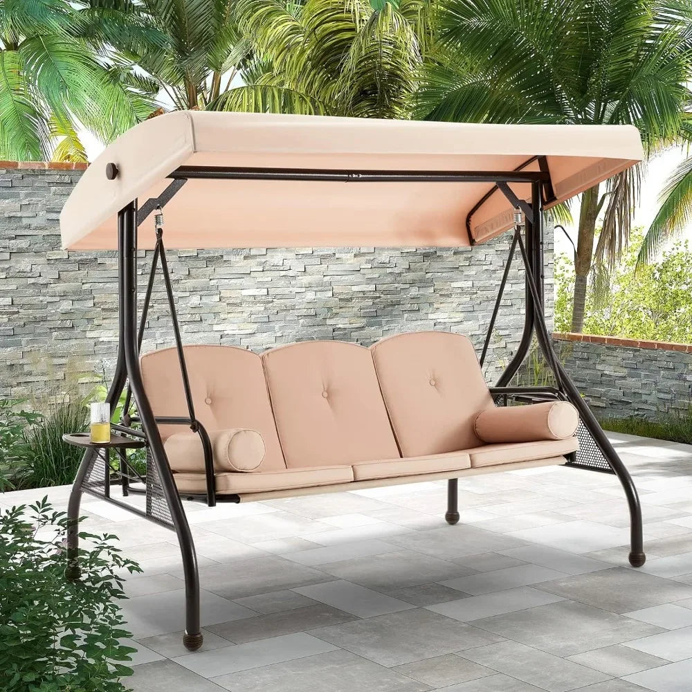 Outdoor Garden Swings Outdoor Swing with Stand Adjustable Canopy Porch Swings Pillow & Cup Holder Free Shipping Furniture Chair