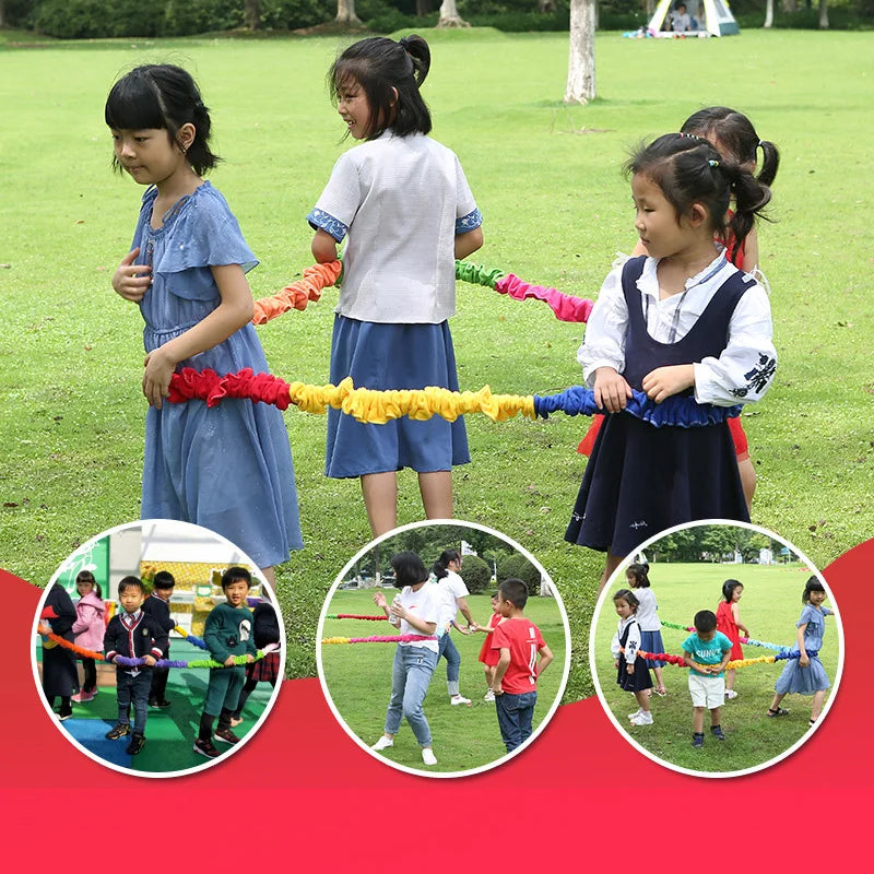 Outdoor Games Team Building Develop Sport Entertainment Toys Children Elasticity Rope Circle Running Push for Kids Sensory Rope