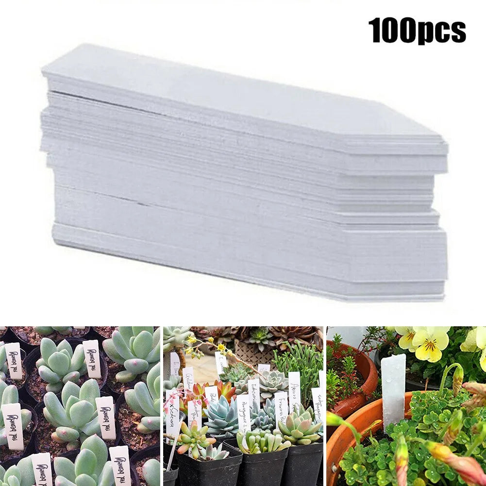 100Pcs Plastic Plant Labels Reusable Garden Plants Marker Waterproof Plastic Nursery Plaques for Plants Tags Markers