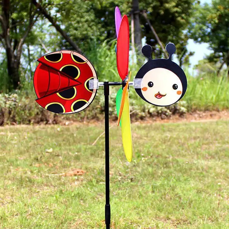 Animal Bee Six Colors Three-Dimensional Windmill Cartoon Children Toys Home Garden Decoration Wind Spinner Whirligig Yard Decor