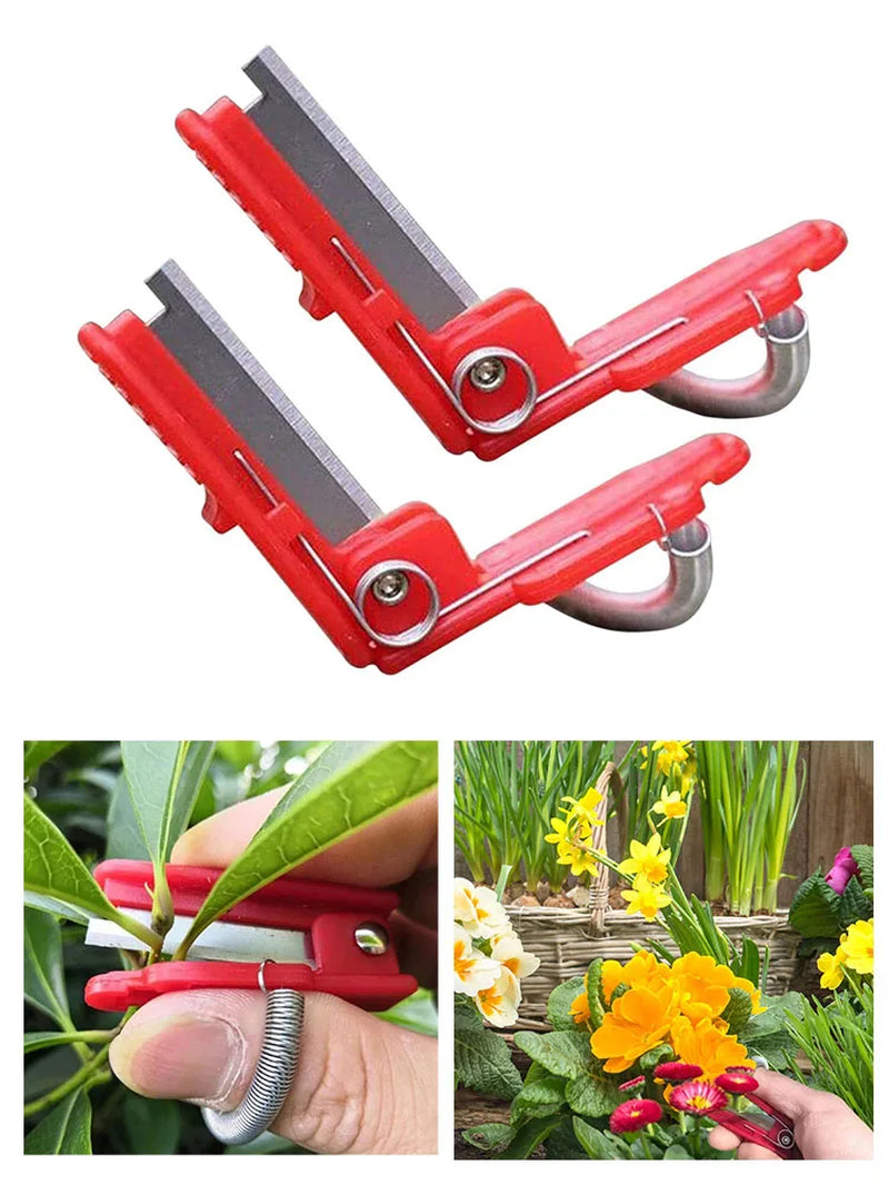 2PC Multifunction Thumb Knife Vegetable Pruner Picking Device Safe Fruit Blade Tool Cutting Blade Rings Finger Protector Catcher