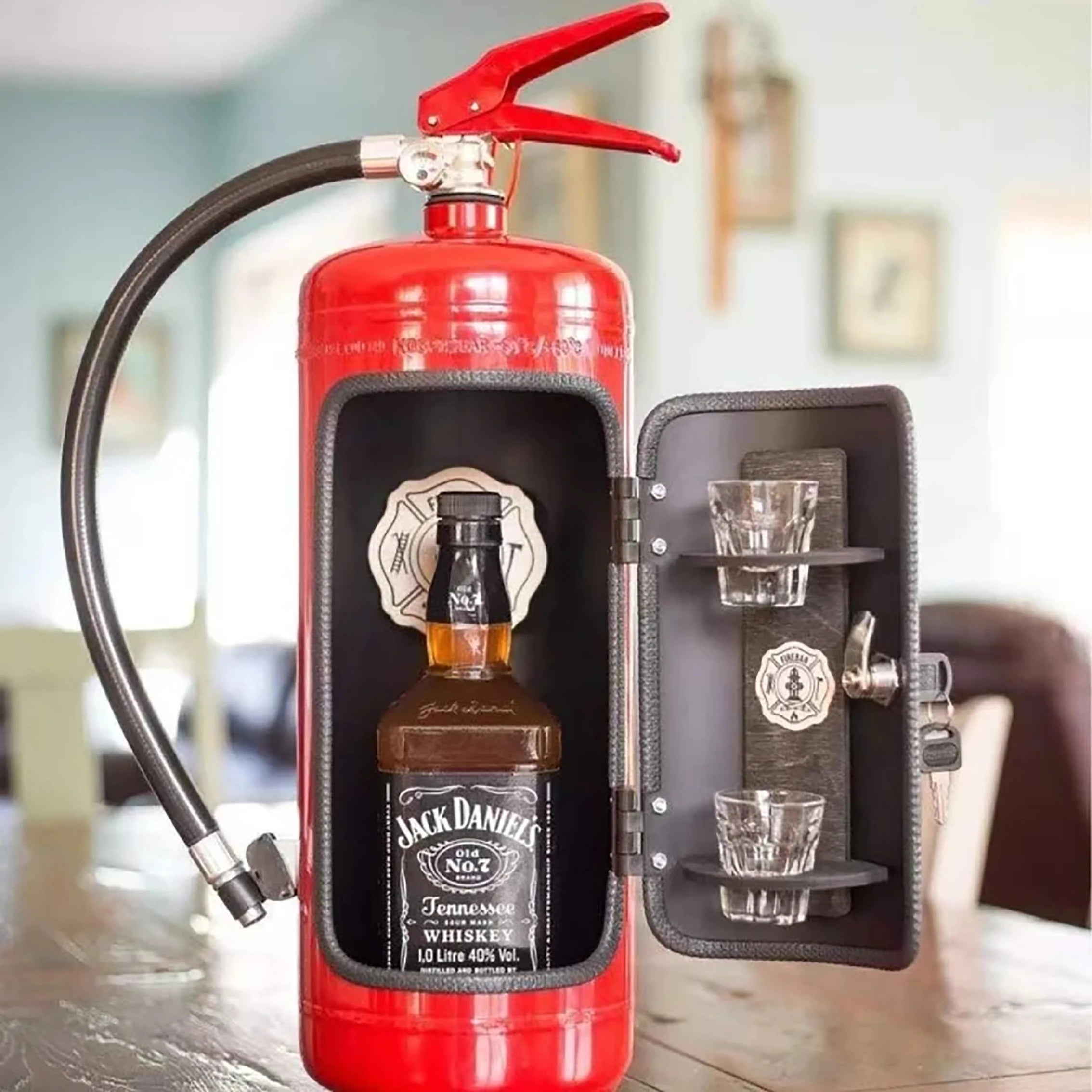 Fire Extinguisher Mini Bar Wine Holders Wine Cabinet Rack Ornaments Decor Champagne Liquor Storage Box Party Supplies Men'S Gift