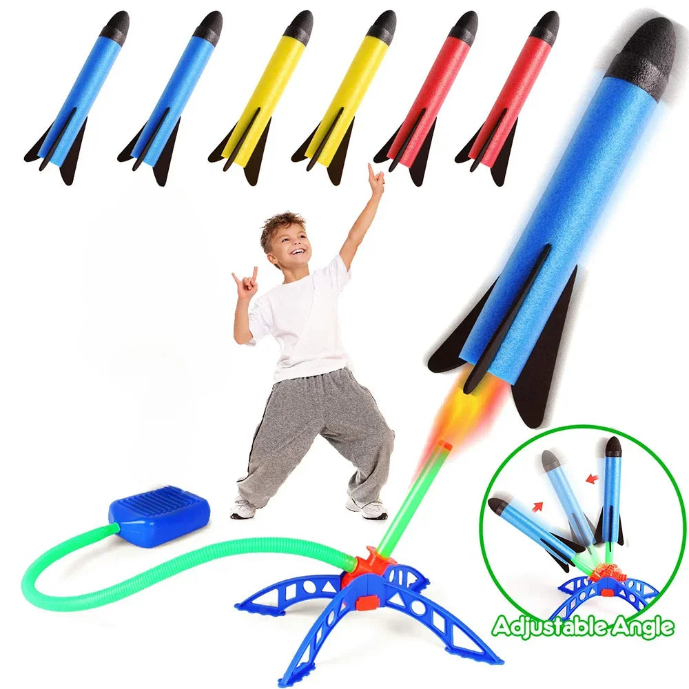 Kids Air Stomp Rocket Foot Pump Launcher Toys Sport Game Jump Stomp Outdoor Child Play Set Jump Sport Games Toys for Children