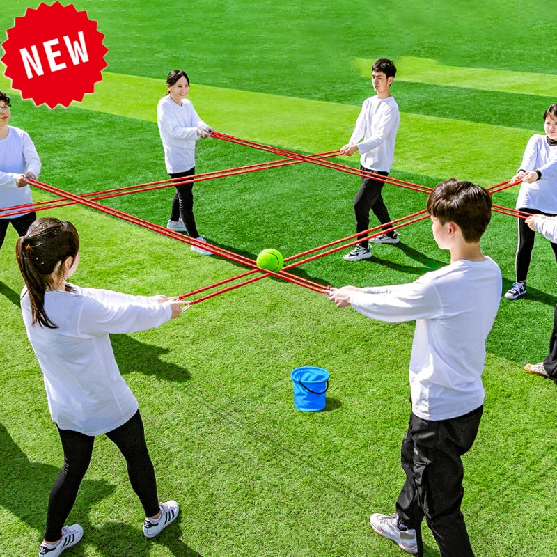 Teamwork Game Pull Rope Track Catch the Ball Team Building Game Parent-Child Interaction Multiplayer Collaboration Outdoor Sport