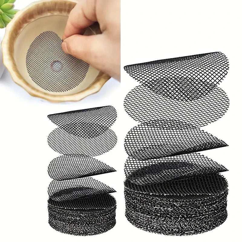 50 Piece Pot Hole Screen Mat, round Drainage Hole Screen to Prevent Soil Loss, Plant Drainage Screen Gasket, Gardening Supplies