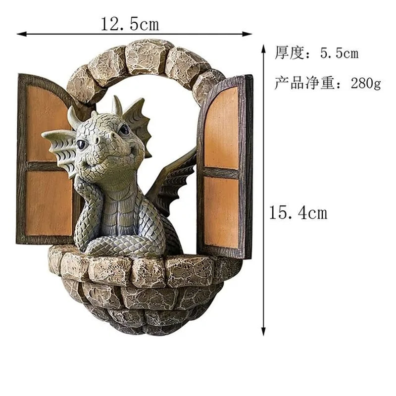 1Pc NEW Cute Little Dragon Dinosaur Meditation Reading Book Sculpture Figure Garden Home Decoration Resin Ornament Outdoor Decor