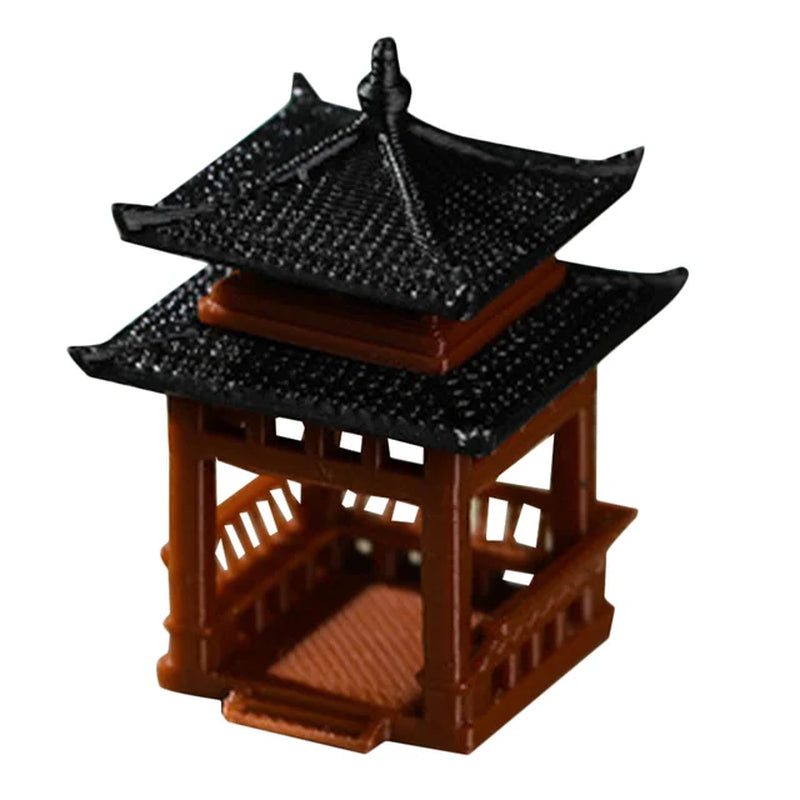 Pavilion Small Ornaments Aquarium Pagoda Statue Outdoor Garden Decorations Metal Desktop Simulation Models